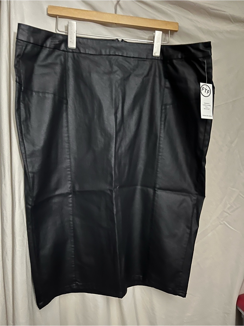 Black Faux Leather Pencil Skirt